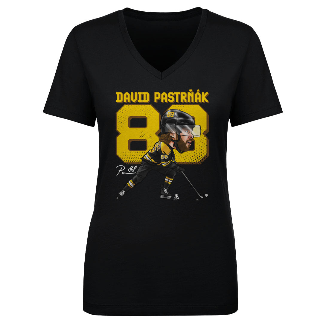David Pastrnak Women's V-Neck T-Shirt | 500 LEVEL