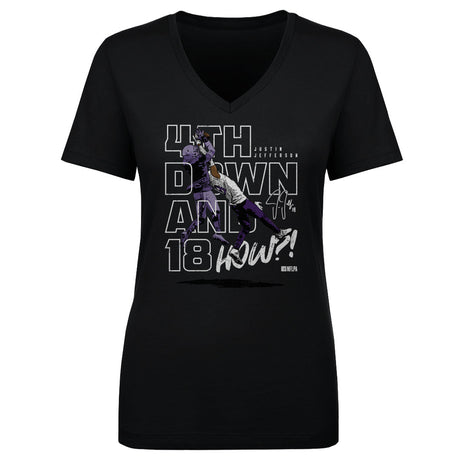 Justin Jefferson Women's V-Neck T-Shirt | 500 LEVEL