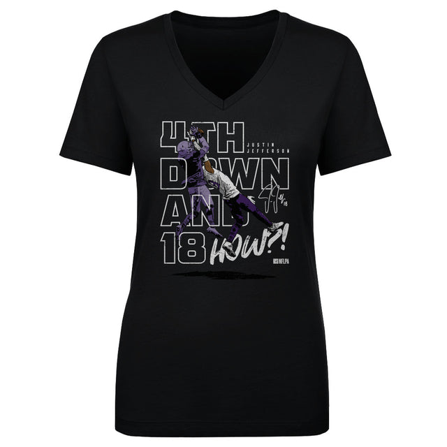 Justin Jefferson Women's V-Neck T-Shirt | 500 LEVEL