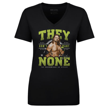 A.J. Styles Women's V-Neck T-Shirt | 500 LEVEL