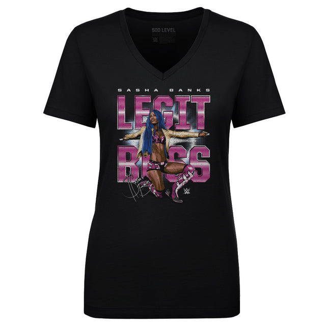 Sasha Banks Women's V-Neck T-Shirt | 500 LEVEL