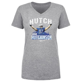 Aidan Hutchinson Women's V-Neck T-Shirt | 500 LEVEL