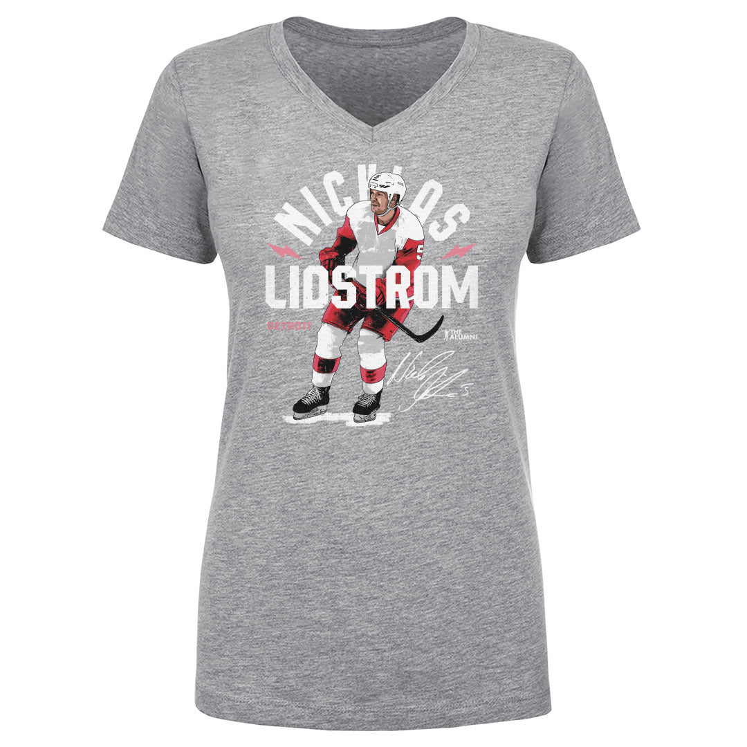 Nicklas Lidstrom Women's V-Neck T-Shirt | 500 LEVEL