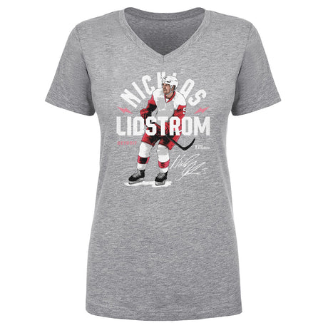 Nicklas Lidstrom Women's V-Neck T-Shirt | 500 LEVEL