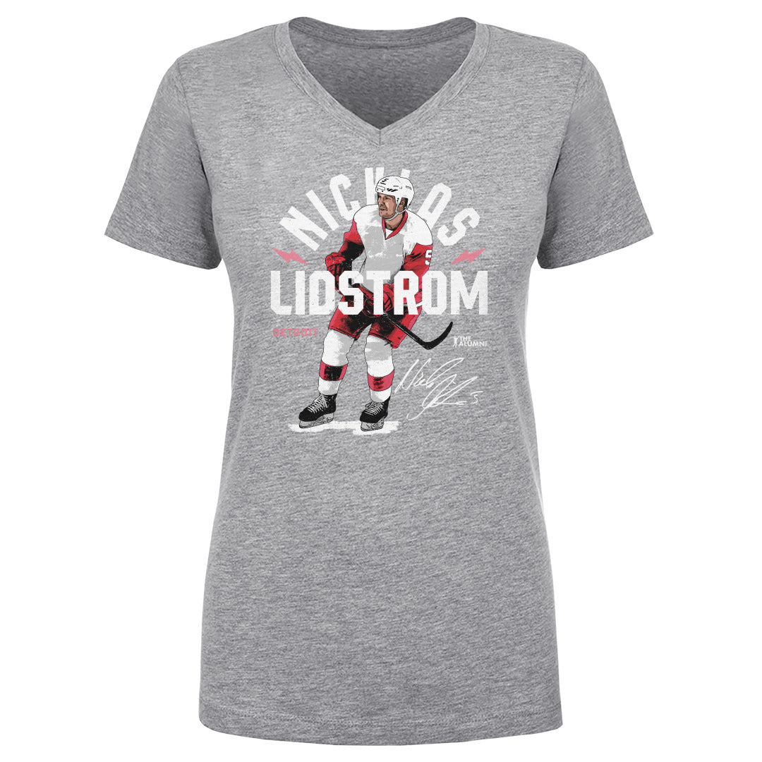 Nicklas Lidstrom Women&#39;s V-Neck T-Shirt | 500 LEVEL