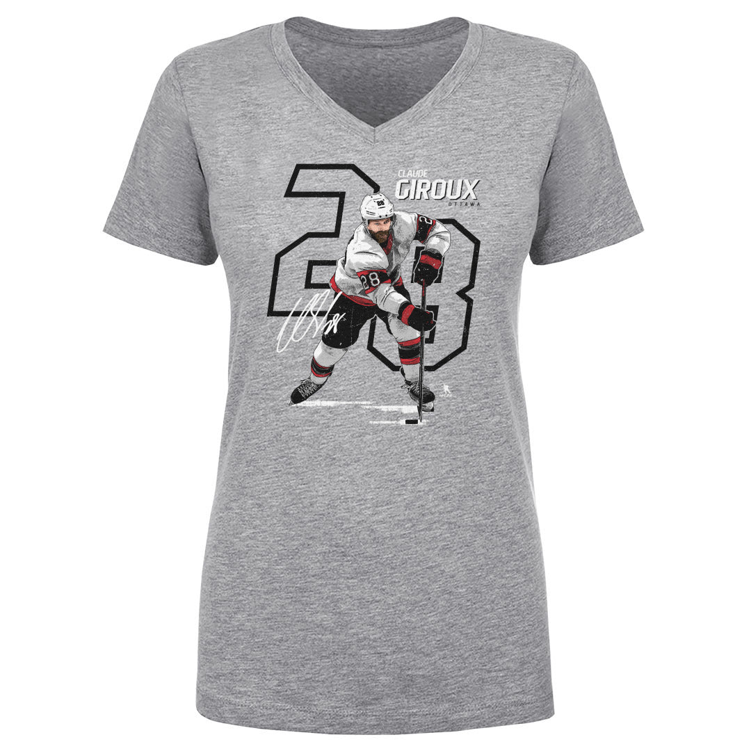 Claude Giroux Women&#39;s V-Neck T-Shirt | 500 LEVEL
