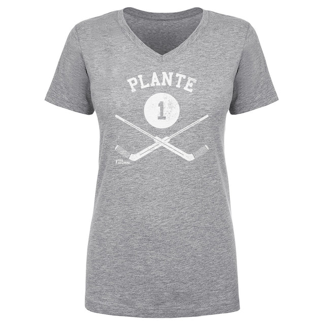 Jacques Plante Women's V-Neck T-Shirt | 500 LEVEL