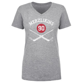 Elvis Merzlikins Women's V-Neck T-Shirt | 500 LEVEL
