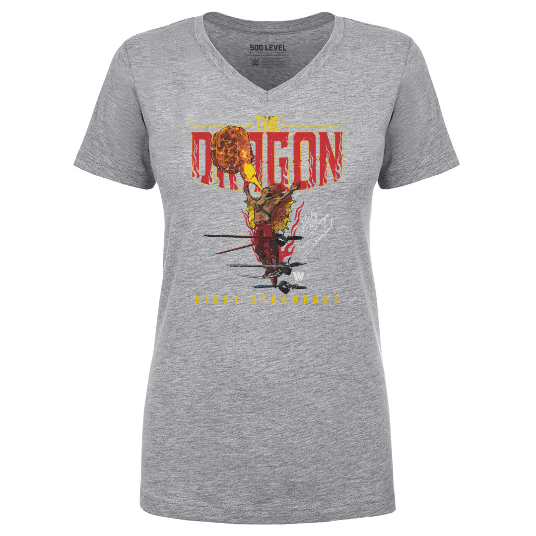 Ricky The Dragon Steamboat Women&#39;s V-Neck T-Shirt | 500 LEVEL
