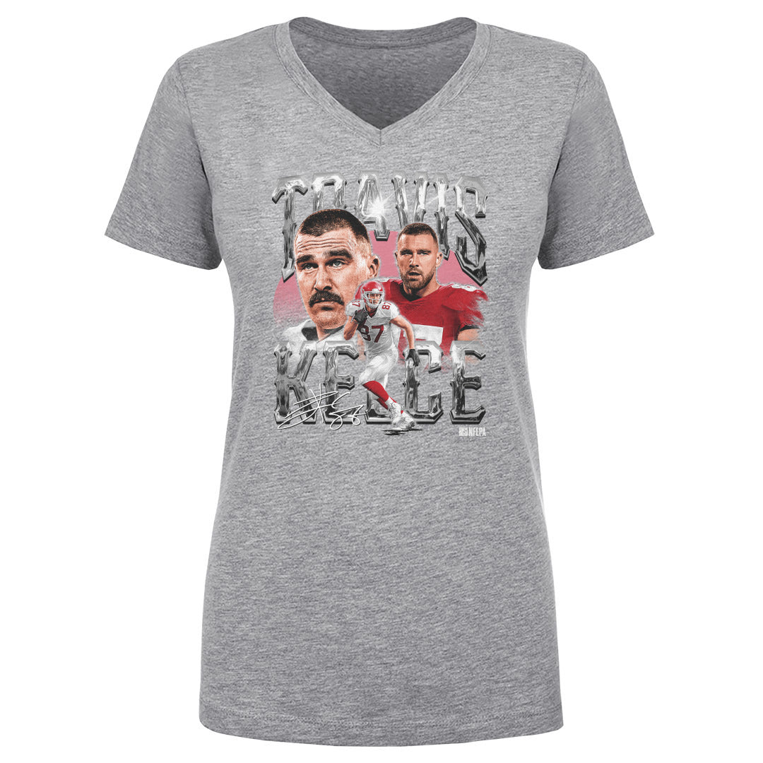 Travis Kelce Women's V-Neck T-Shirt | 500 LEVEL