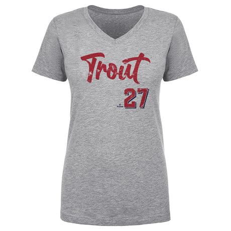 Mike Trout Women's V-Neck T-Shirt | 500 LEVEL