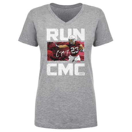 Christian McCaffrey Women's V-Neck T-Shirt | 500 LEVEL