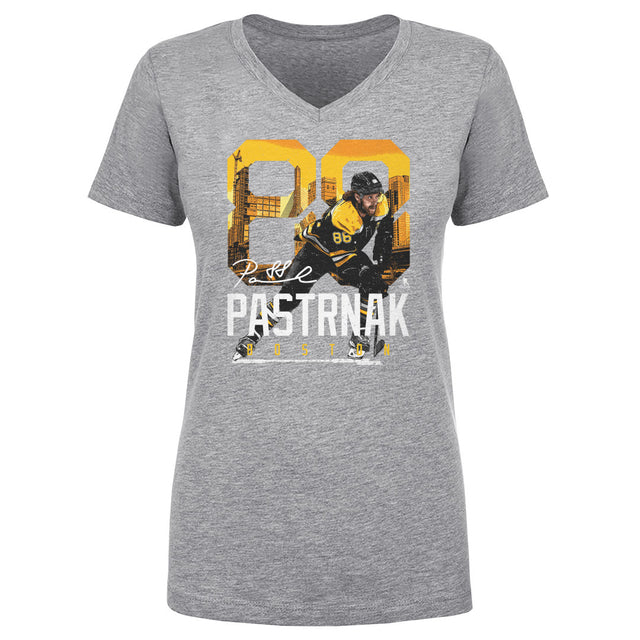 David Pastrnak Women's V-Neck T-Shirt | 500 LEVEL