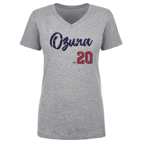 Marcell Ozuna Women's V-Neck T-Shirt | 500 LEVEL