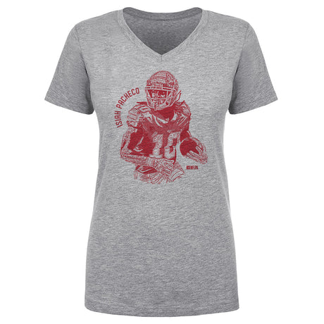 Isiah Pacheco Women's V-Neck T-Shirt | 500 LEVEL