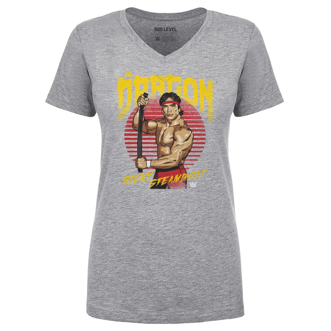 Ricky The Dragon Steamboat Women's V-Neck T-Shirt | 500 LEVEL