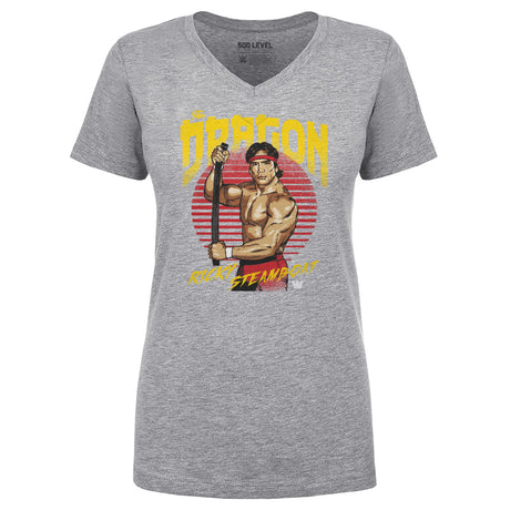 Ricky The Dragon Steamboat Women's V-Neck T-Shirt | 500 LEVEL