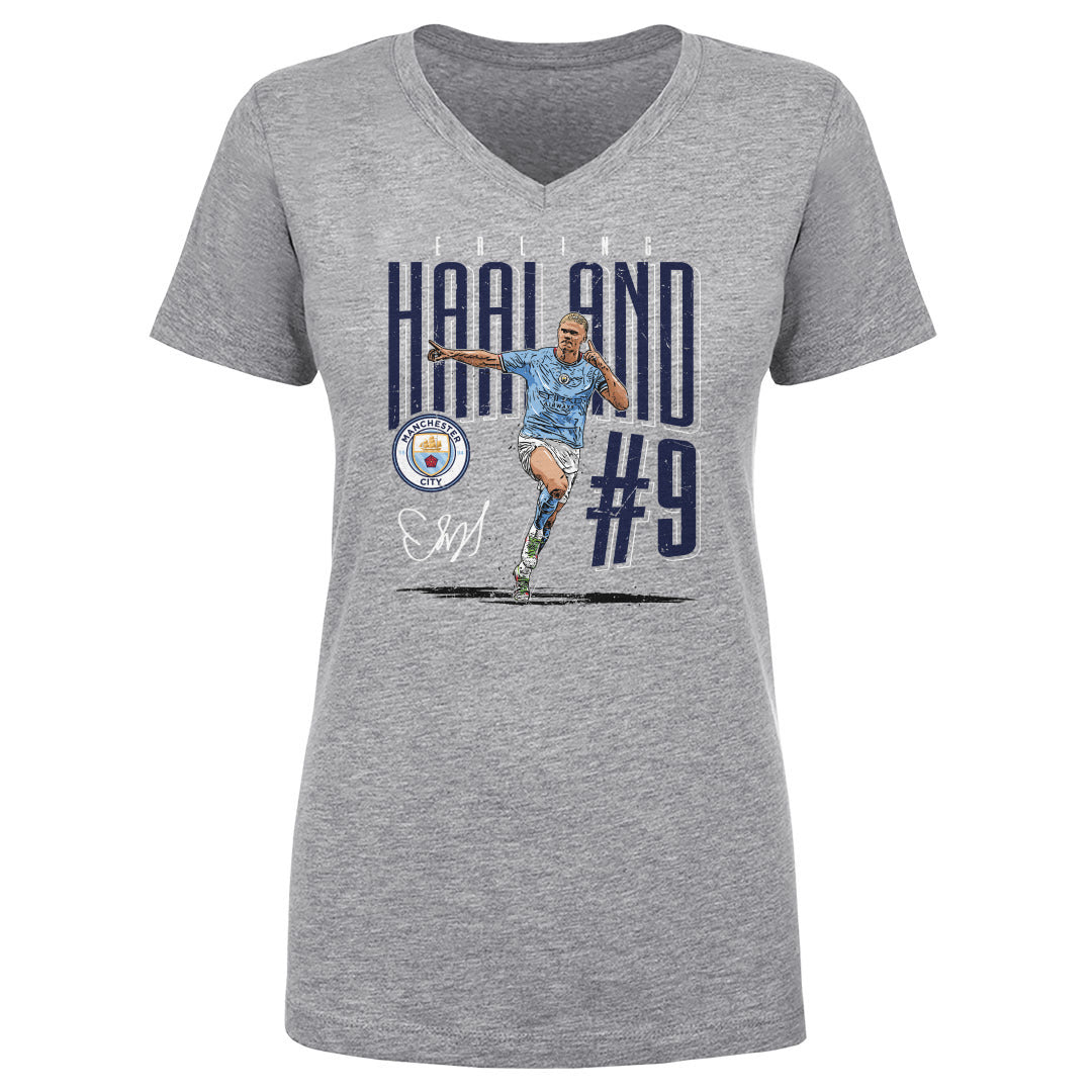 Erling Haaland Women's V-Neck T-Shirt | 500 LEVEL