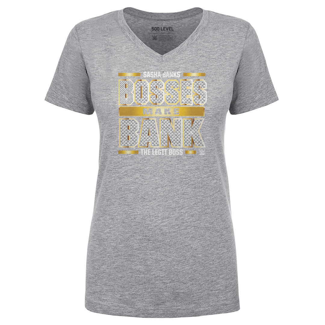Sasha Banks Women&#39;s V-Neck T-Shirt | 500 LEVEL