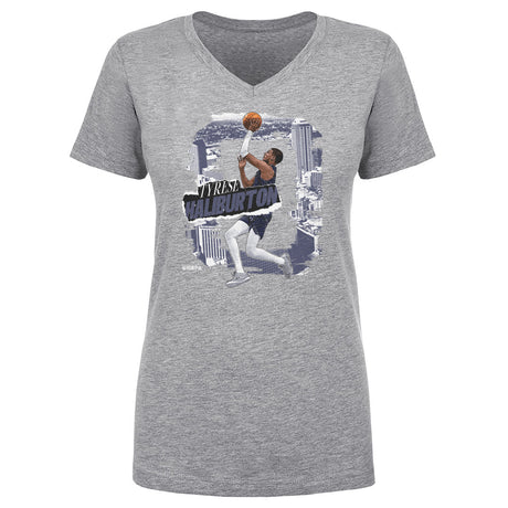 Tyrese Haliburton Women's V-Neck T-Shirt | 500 LEVEL