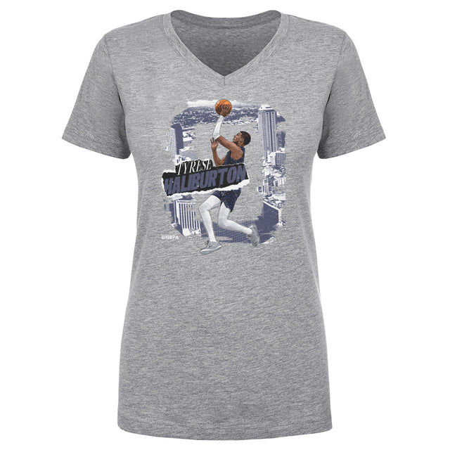 Tyrese Haliburton Women's V-Neck T-Shirt | 500 LEVEL