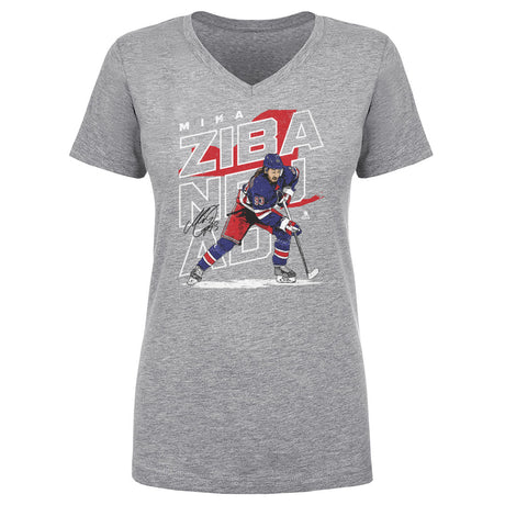 Mika Zibanejad Women's V-Neck T-Shirt | 500 LEVEL