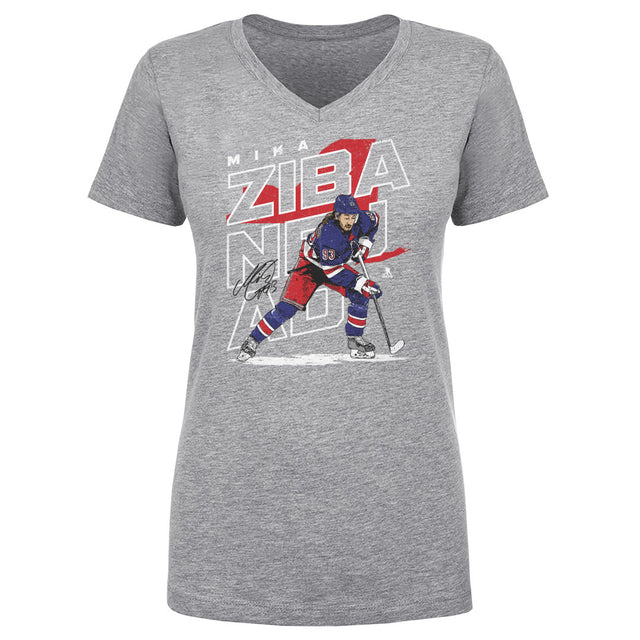 Mika Zibanejad Women's V-Neck T-Shirt | 500 LEVEL