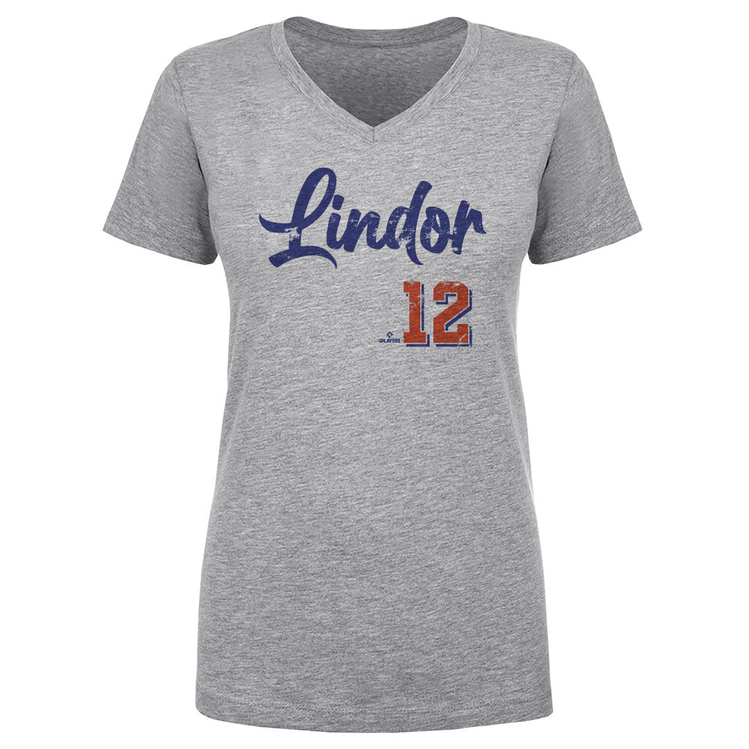 Francisco Lindor Women's V-Neck T-Shirt | 500 LEVEL