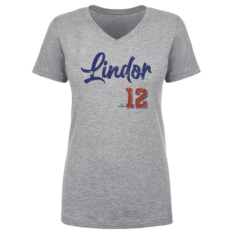 Francisco Lindor Women's V-Neck T-Shirt | 500 LEVEL