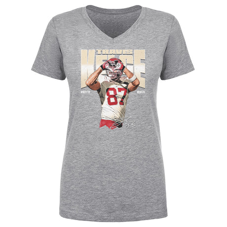 Travis Kelce Women's V-Neck T-Shirt | 500 LEVEL