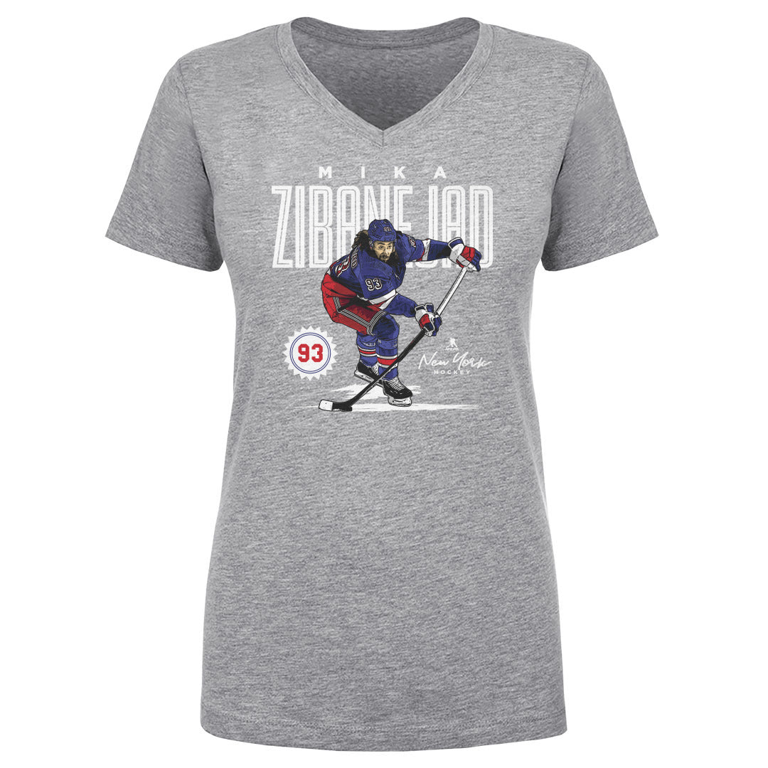Mika Zibanejad Women's V-Neck T-Shirt | 500 LEVEL