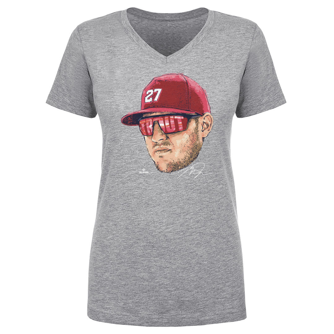 Mike Trout Women's V-Neck T-Shirt | 500 LEVEL