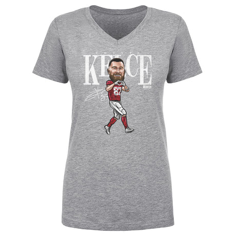 Travis Kelce Women's V-Neck T-Shirt | 500 LEVEL