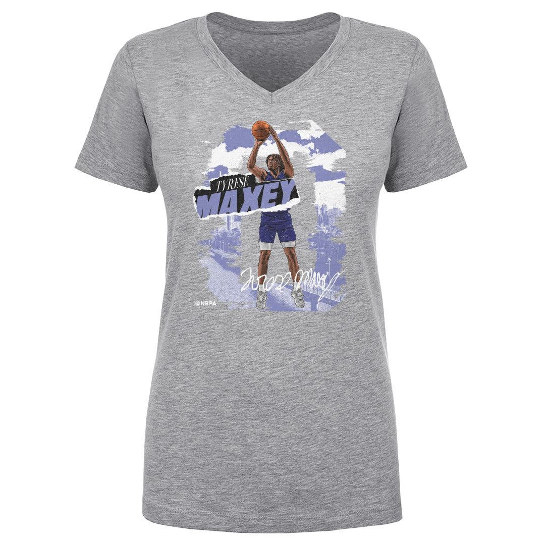 Tyrese Maxey Women's V-Neck T-Shirt | 500 LEVEL