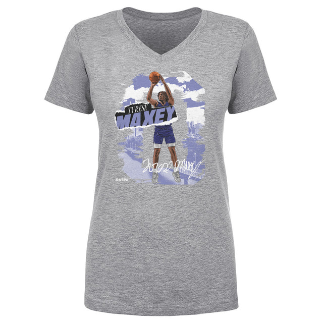 Tyrese Maxey Women's V-Neck T-Shirt | 500 LEVEL