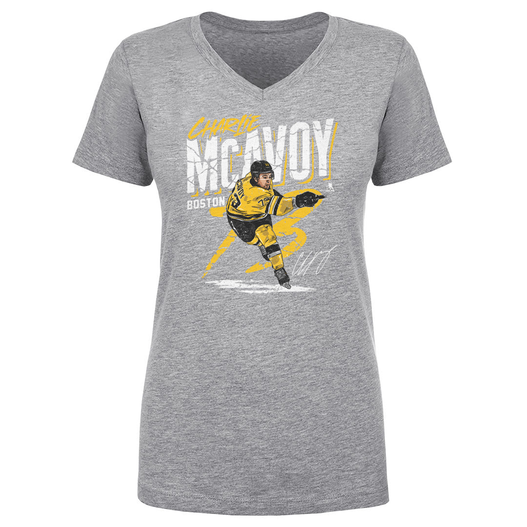 Charlie McAvoy Women's V-Neck T-Shirt | 500 LEVEL
