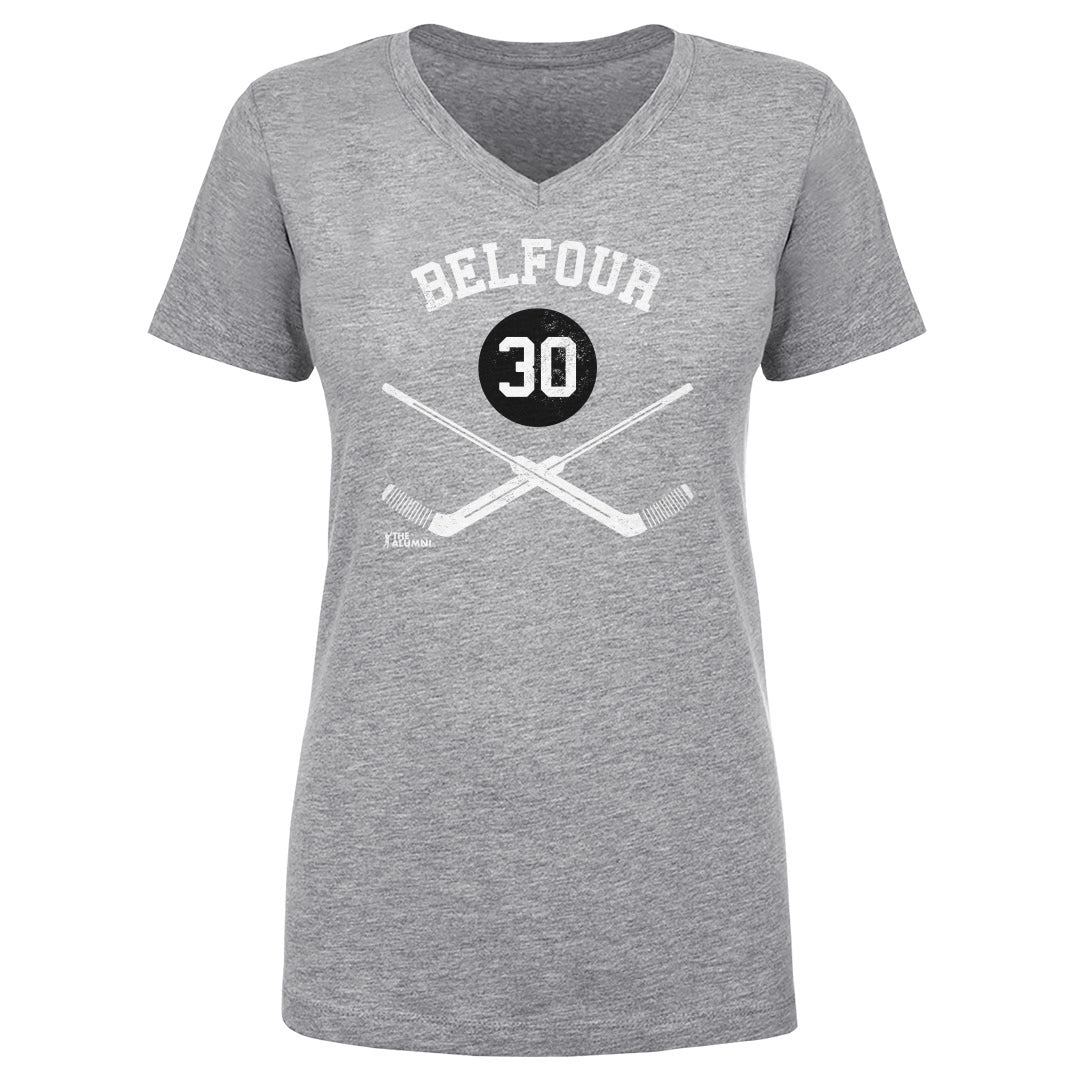 Ed Belfour Women&#39;s V-Neck T-Shirt | 500 LEVEL