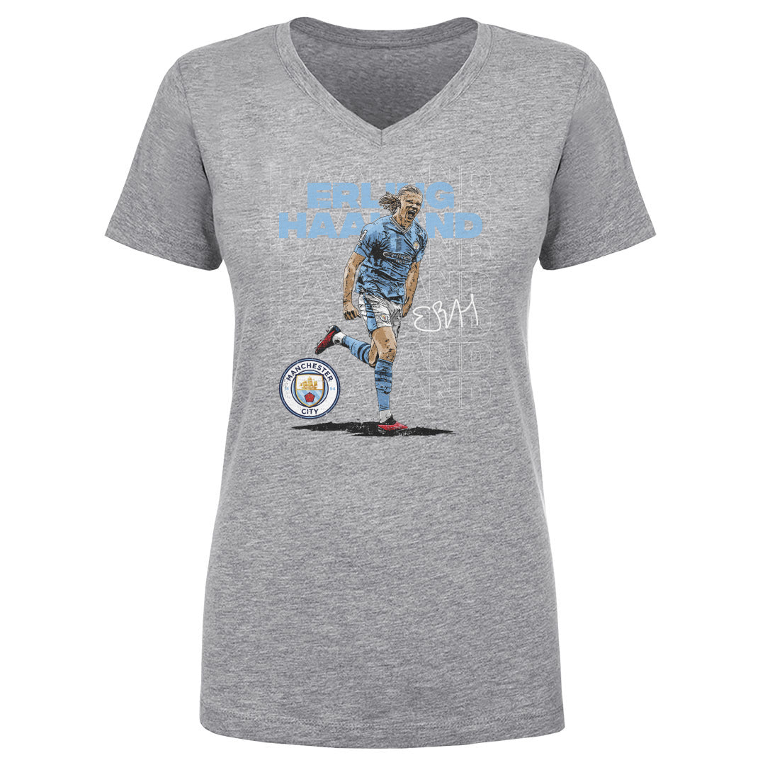 Erling Haaland Women's V-Neck T-Shirt | 500 LEVEL