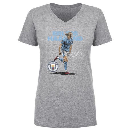 Erling Haaland Women's V-Neck T-Shirt | 500 LEVEL