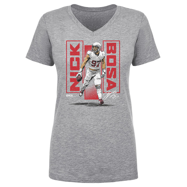 Nick Bosa Women's V-Neck T-Shirt | 500 LEVEL