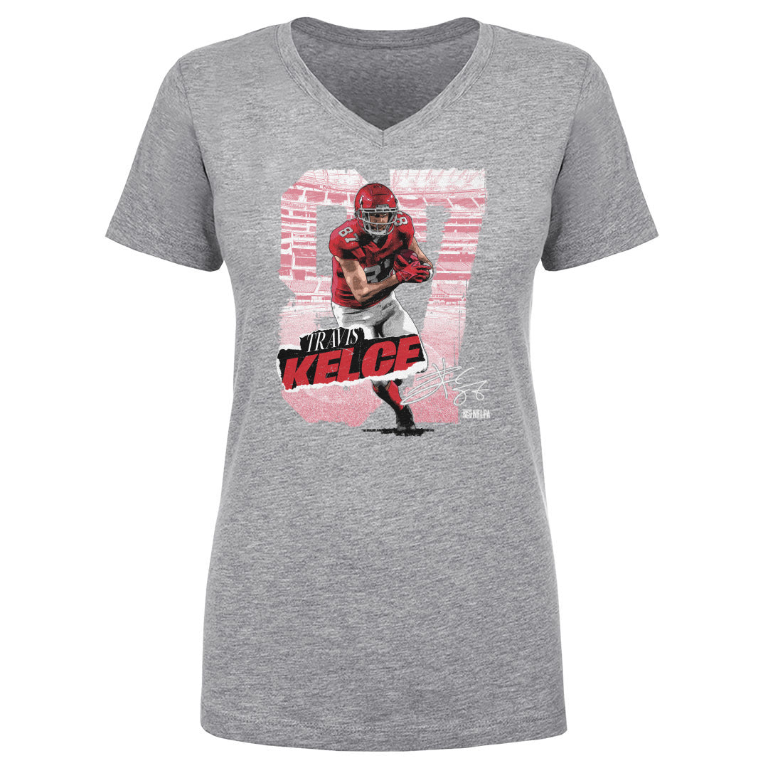 Travis Kelce Women's V-Neck T-Shirt | 500 LEVEL