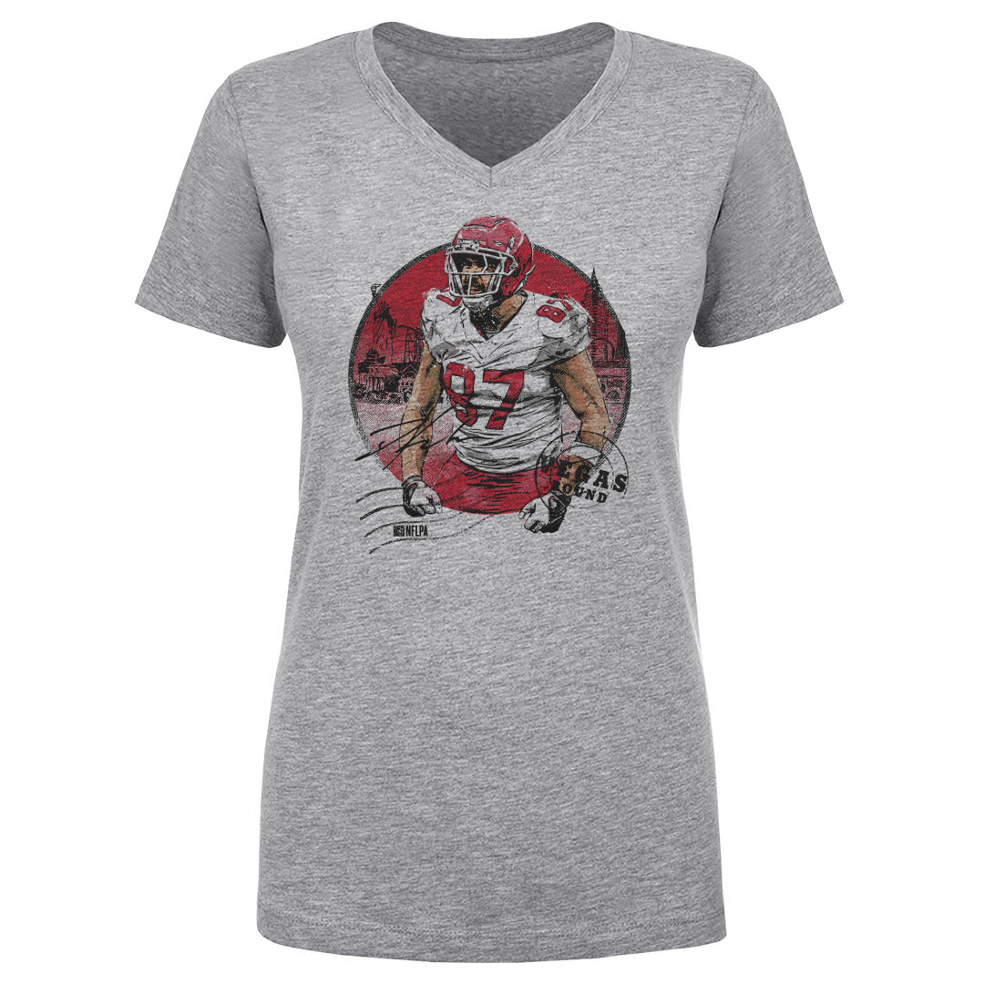 Travis Kelce Women's V-Neck T-Shirt | 500 LEVEL