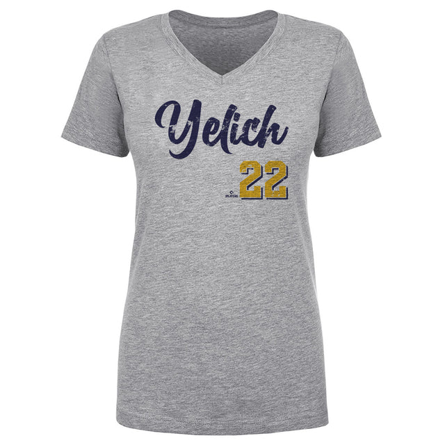 Christian Yelich Women's V-Neck T-Shirt | 500 LEVEL