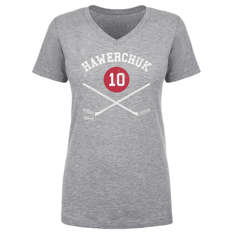 Dale Hawerchuk Women's V-Neck T-Shirt | 500 LEVEL