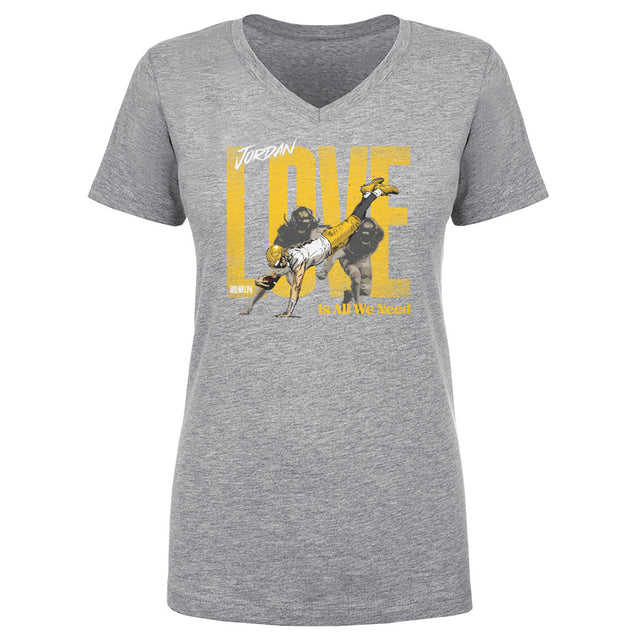 Jordan Love Women's V-Neck T-Shirt | 500 LEVEL