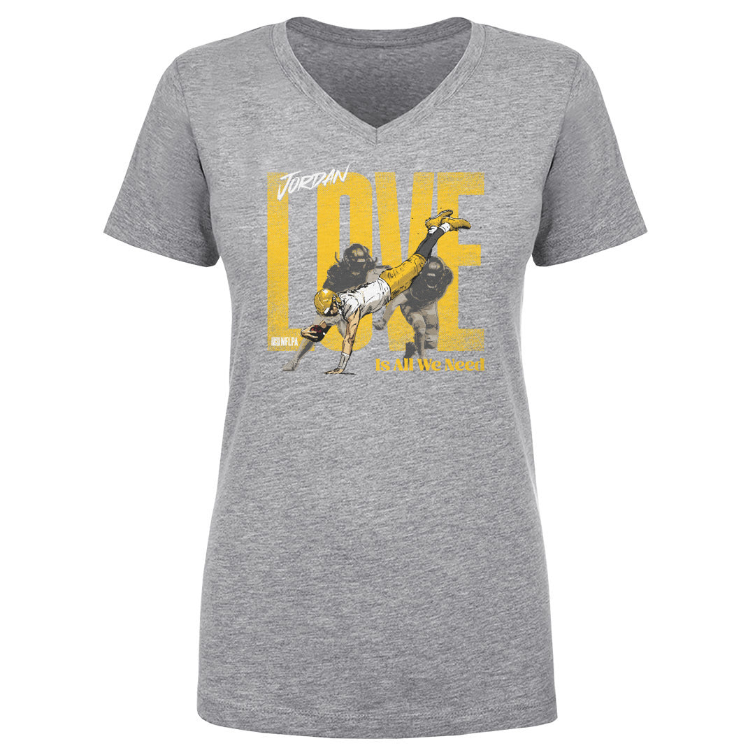 Jordan Love Women&#39;s V-Neck T-Shirt | 500 LEVEL