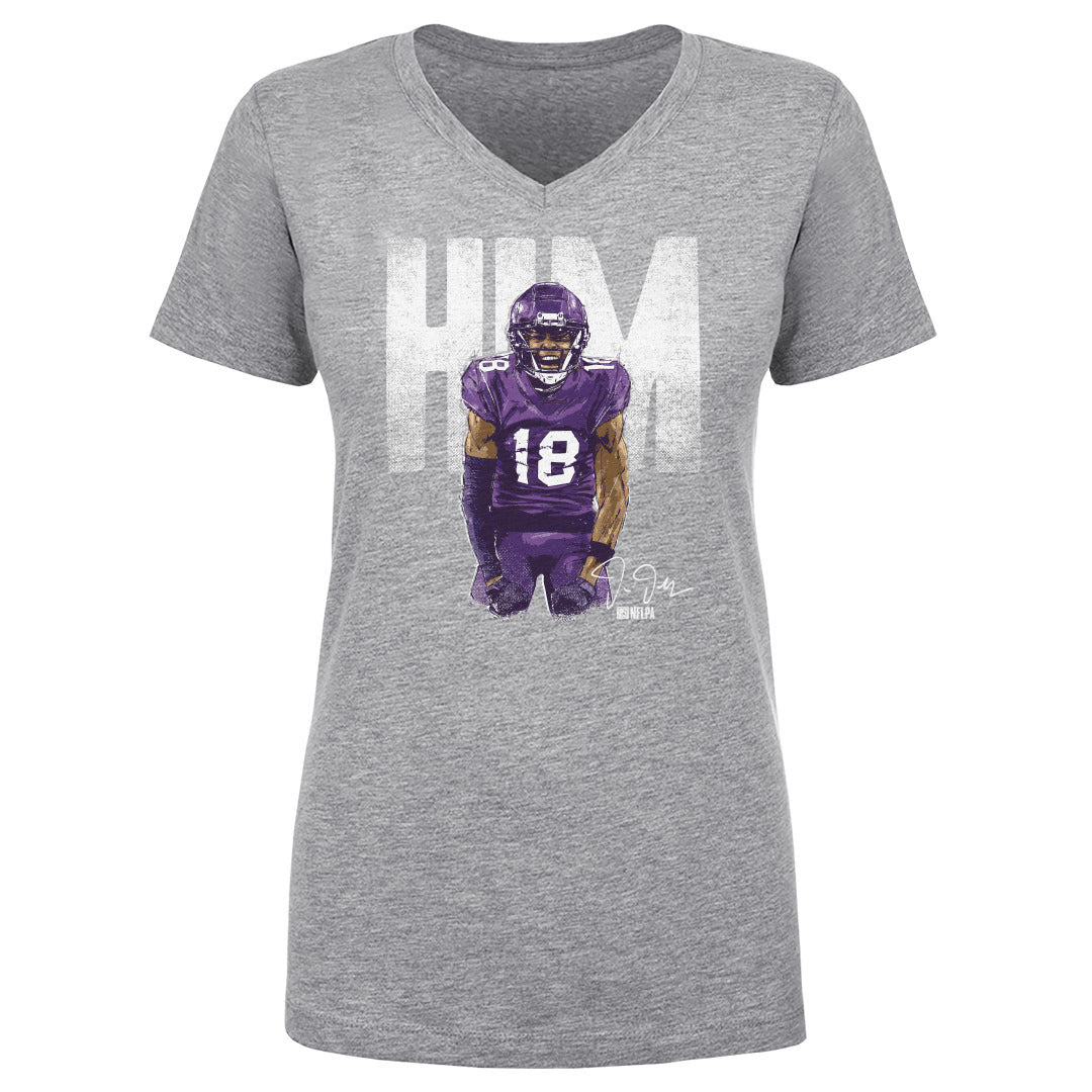 Justin Jefferson Women's V-Neck T-Shirt | 500 LEVEL