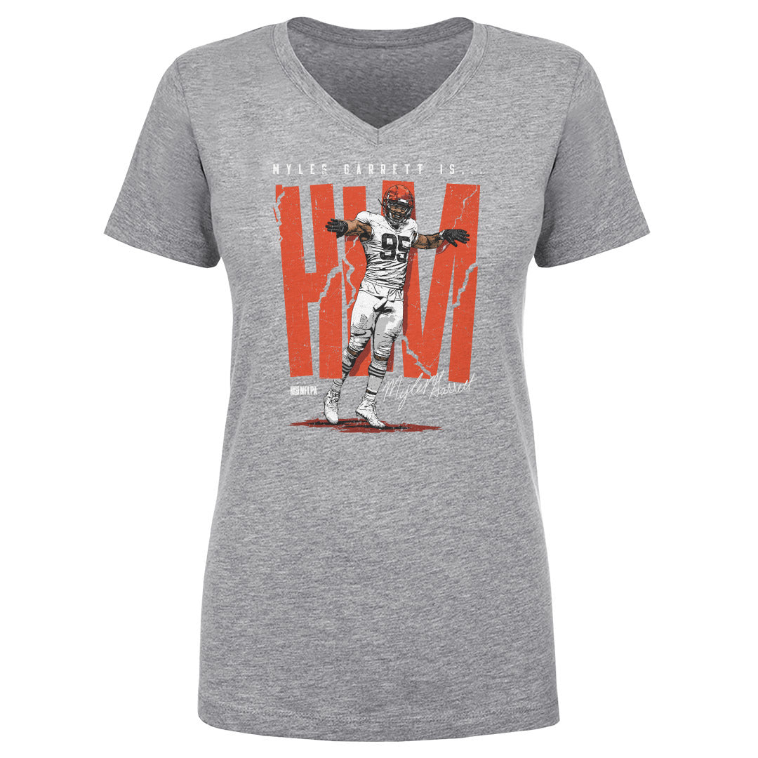 Myles Garrett Women's V-Neck T-Shirt | 500 LEVEL
