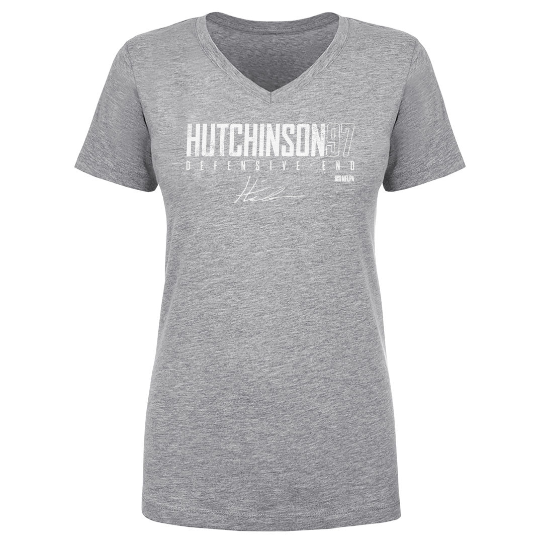 Aidan Hutchinson Women's V-Neck T-Shirt | 500 LEVEL