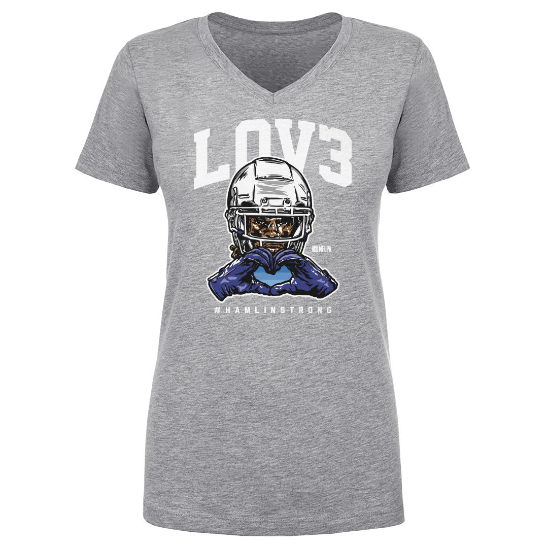 Damar Hamlin Women's V-Neck T-Shirt | 500 LEVEL